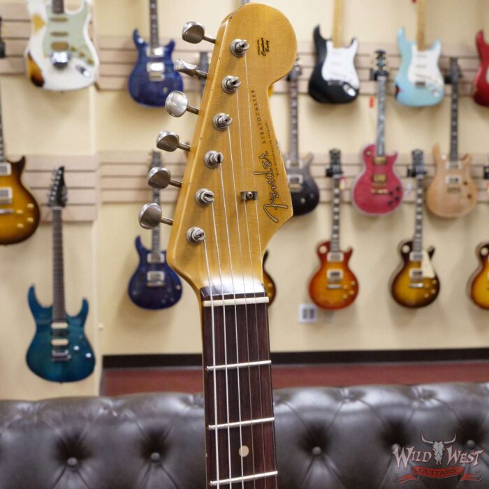 Fender Custom Shop Wild West White Lightning 2.0 Stratocaster HSS Rosewood Board 22 Frets Heavy Relic Pink Paisley - Image 7