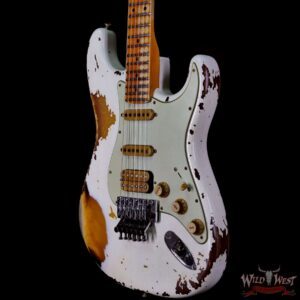 Fender Custom Shop Wild West White Lightning Stratocaster HSS Floyd Rose Maple Board 22 Frets Heavy Relic 2 Tone Sunburst - Image 2