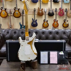 Fender Custom Shop Wild West White Lightning Stratocaster HSS Floyd Rose Maple Board 22 Frets Heavy Relic 2 Tone Sunburst - Image 9