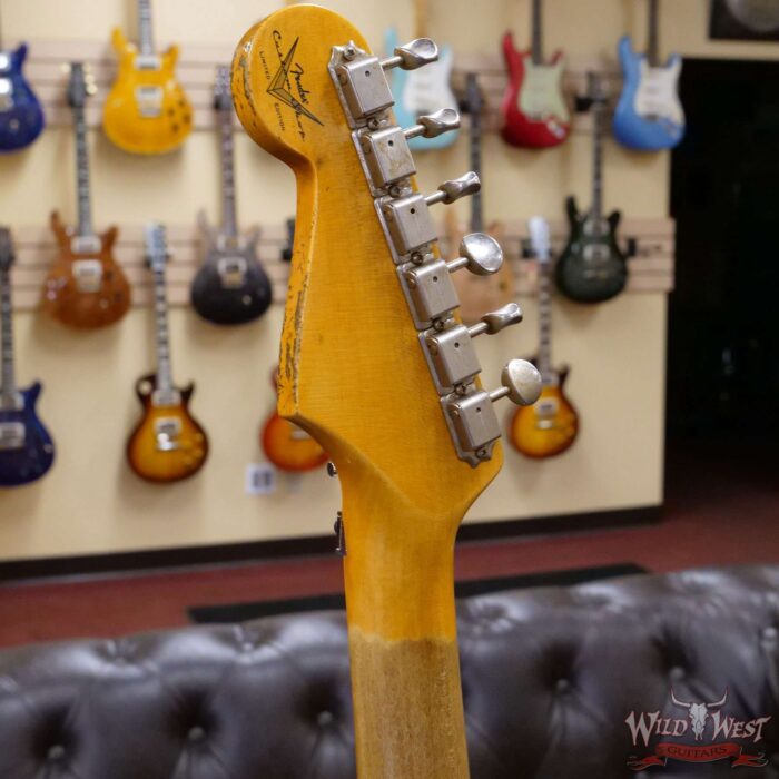 Fender Custom Shop Wild West White Lightning Stratocaster HSS Floyd Rose Maple Board 22 Frets Heavy Relic 2 Tone Sunburst - Image 10