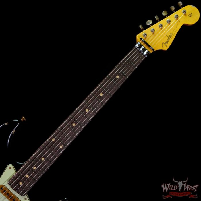 Fender Custom Shop Wild West Black Lightning Stratocaster HSS Floyd Rose Rosewood Board 22 Frets Heavy Relic 3 Tone Sunburst - Image 4