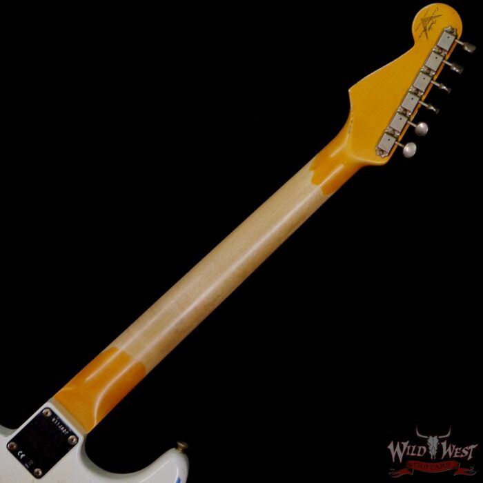 Fender Custom Shop Wild West White Lightning 2.0 Stratocaster HSS Maple Board 21 Frets Heavy Relic Lake Placid Blue - Image 5