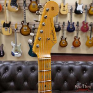 Fender Custom Shop Wild West White Lightning 2.0 Stratocaster HSS Maple Board 21 Frets Heavy Relic Lake Placid Blue - Image 7