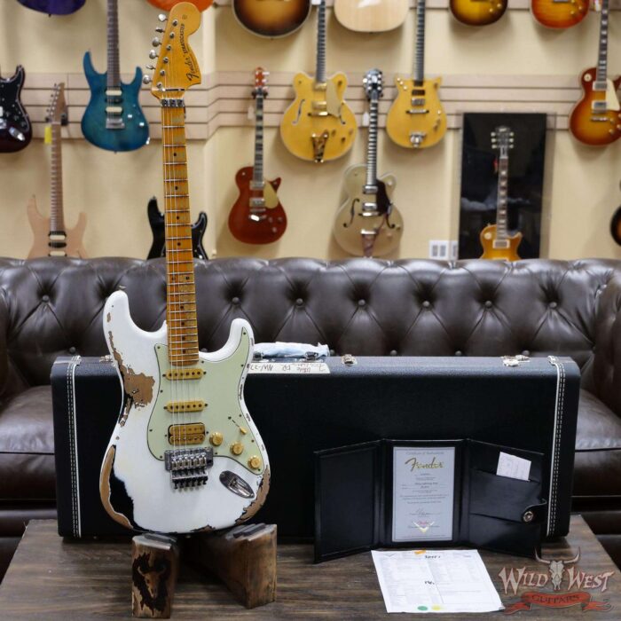 Fender Custom Shop Wild West White Lightning Stratocaster Floyd Rose Heavy Relic Maple Fingeboard Black - Image 6