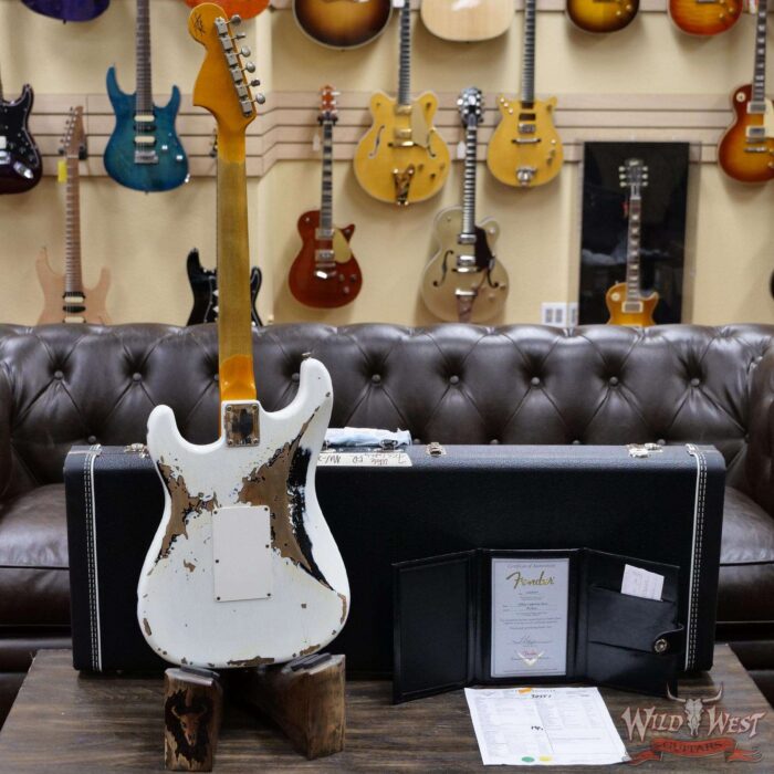 Fender Custom Shop Wild West White Lightning Stratocaster Floyd Rose Heavy Relic Maple Fingeboard Black - Image 10