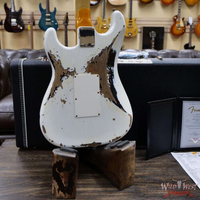 Fender Custom Shop Wild West White Lightning Stratocaster Floyd Rose Heavy Relic Maple Fingeboard Black - Image 12
