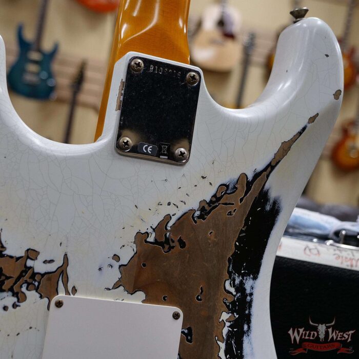 Fender Custom Shop Wild West White Lightning Stratocaster Floyd Rose Heavy Relic Maple Fingeboard Black - Image 13