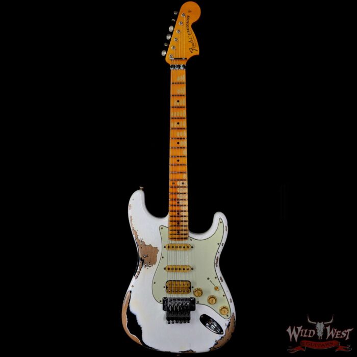 Fender Custom Shop Wild West White Lightning Stratocaster Floyd Rose Heavy Relic Maple Fingeboard Black - Image 3