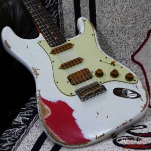 Fender Custom Shop Wild West White Lightning 2.0 Stratocaster HSS Rosewood Board 22 Frets Heavy Relic Fiesta Red - Image 8