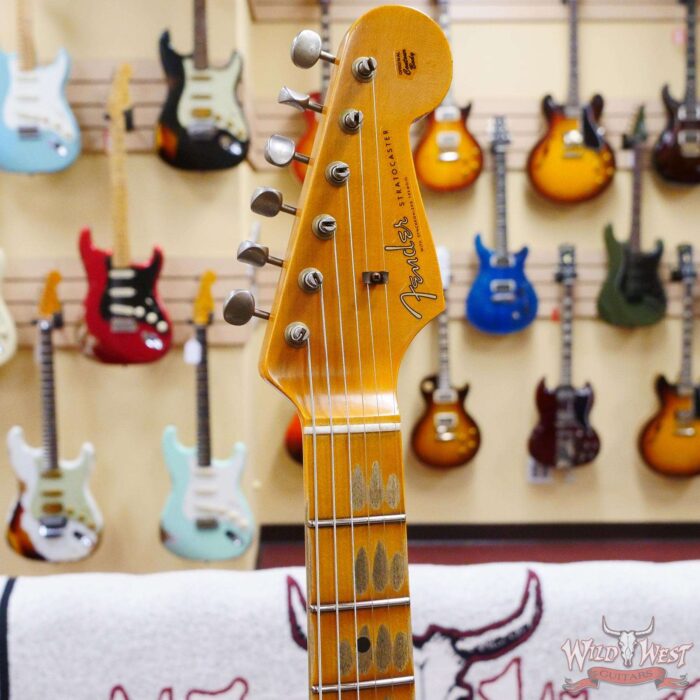 Fender Custom Shop Wild West White Lightning 2.0 Stratocaster HSS Maple Board 22 Frets Heavy Relic Fiesta Red - Image 7
