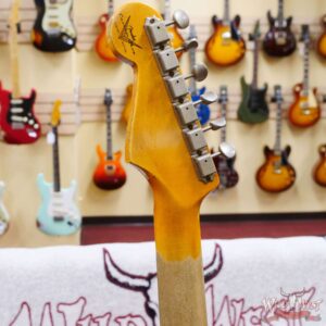 Fender Custom Shop Wild West White Lightning 2.0 Stratocaster HSS Maple Board 22 Frets Heavy Relic Fiesta Red - Image 10