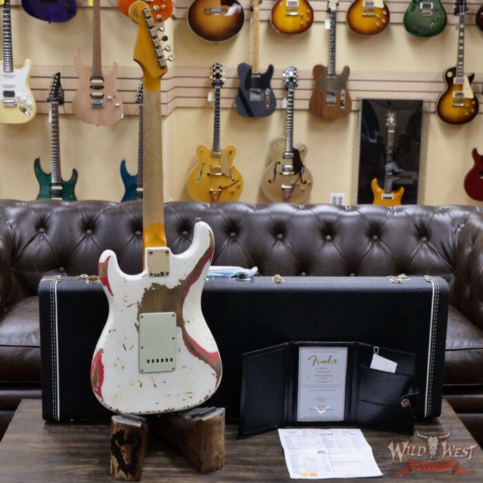 Fender Custom Shop Wild West White Lightning Stratocaster 2.0 Heavy Relic Maple Board Fiesta Red - Image 9