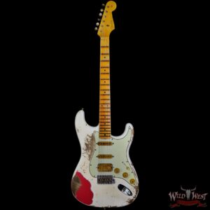 Fender Custom Shop Wild West White Lightning Stratocaster 2.0 Heavy Relic Maple Board Fiesta Red - Image 3