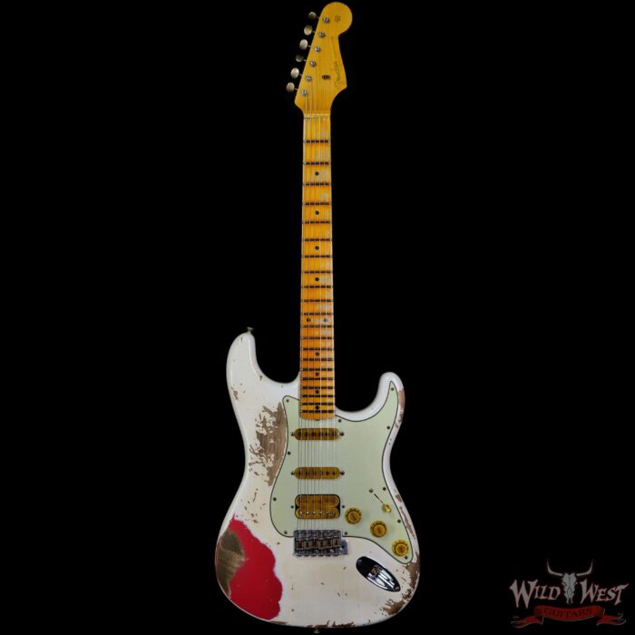 Fender Custom Shop Wild West White Lightning Stratocaster 2.0 Heavy Relic Maple Board Fiesta Red - Image 3