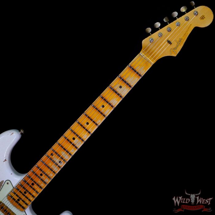 Fender Custom Shop Wild West White Lightning Stratocaster 2.0 Heavy Relic Maple Board Fiesta Red - Image 4