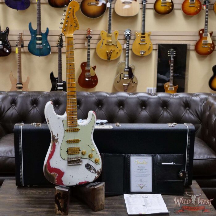 Fender Custom Shop Wild West White Lightning Stratocaster 2.0 Heavy Relic Maple Fingeboard Fiesta Red - Image 6