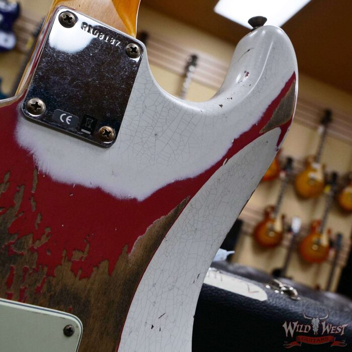 Fender Custom Shop Wild West White Lightning Stratocaster 2.0 Heavy Relic Maple Fingeboard Fiesta Red - Image 13