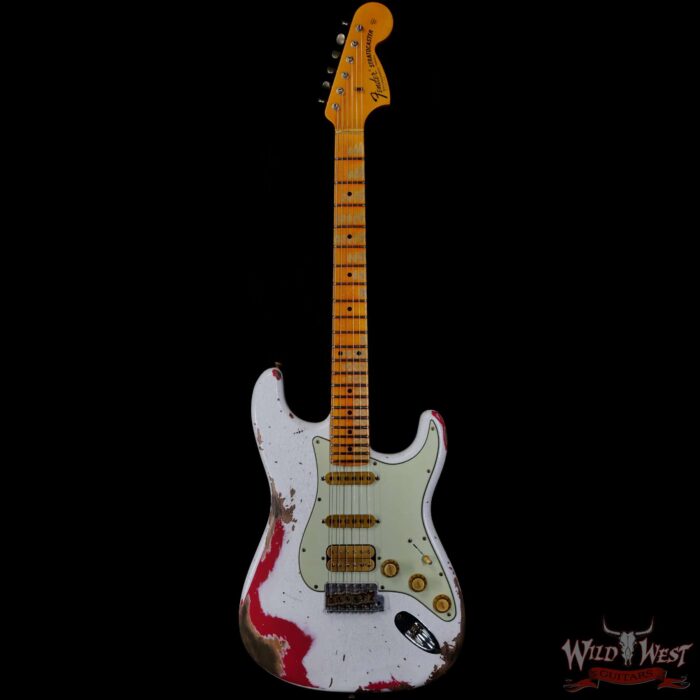 Fender Custom Shop Wild West White Lightning Stratocaster 2.0 Heavy Relic Maple Fingeboard Fiesta Red - Image 3