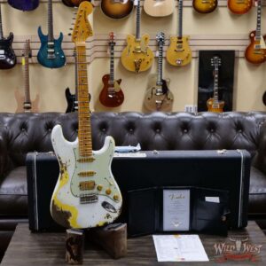 Fender Custom Shop Wild West White Lightning Stratocaster 2.0 Heavy Relic Maple Fingeboard Graffiti Yellow - Image 6