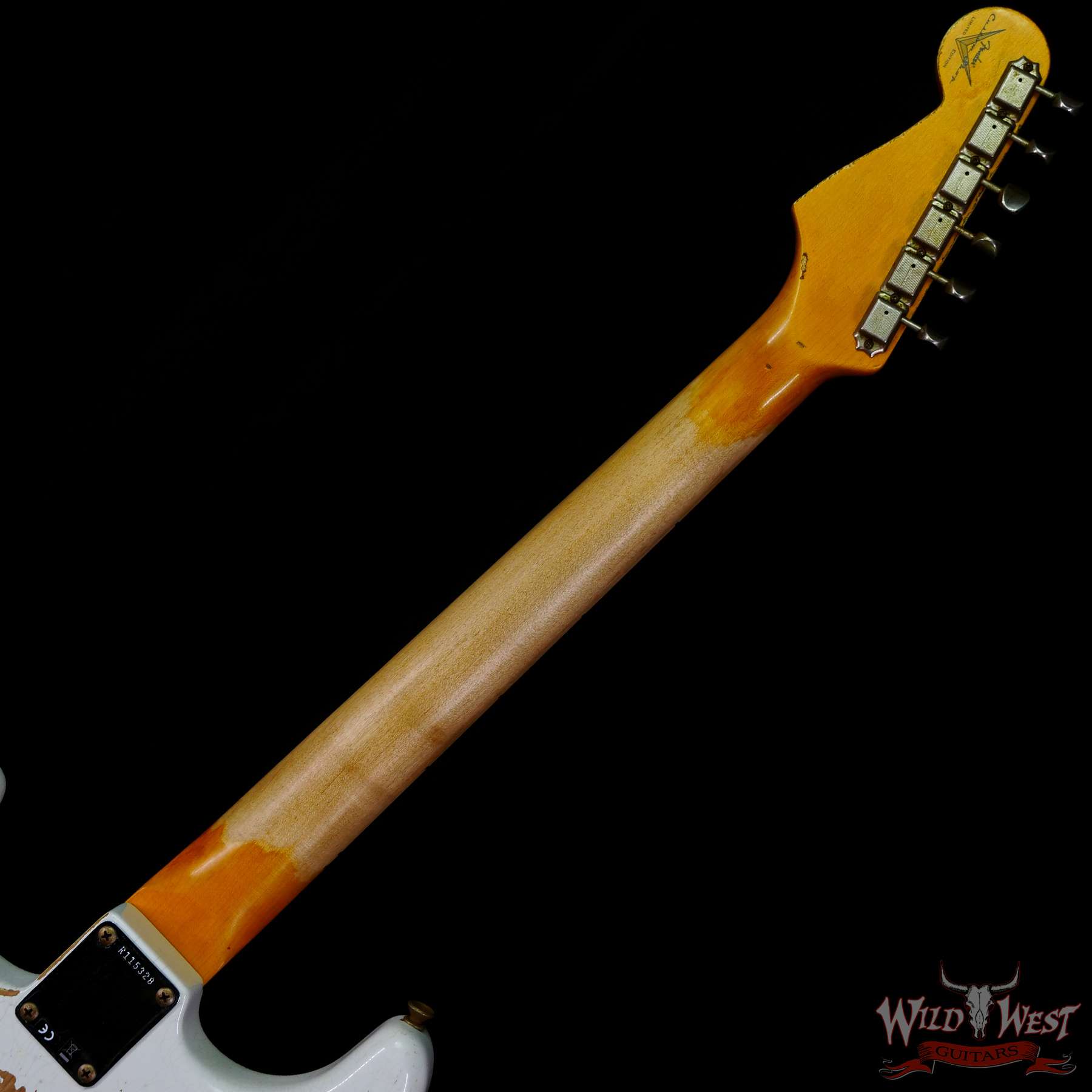 fendercs-wl2-mn22-gfy-r115328-c3__wwg.jpg Fender Custom Shop Wild West White Lightning 2.0 Stratocaster HSS Maple Board 22 Frets Heavy Relic Graffiti Yellow - Image 5