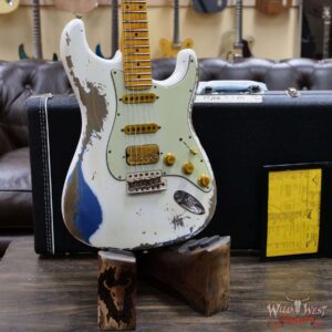 Fender Custom Shop Wild West White Lightning Stratocaster 2.0 Heavy Relic Maple Fingeboard Lake Placid Blue - Image 8
