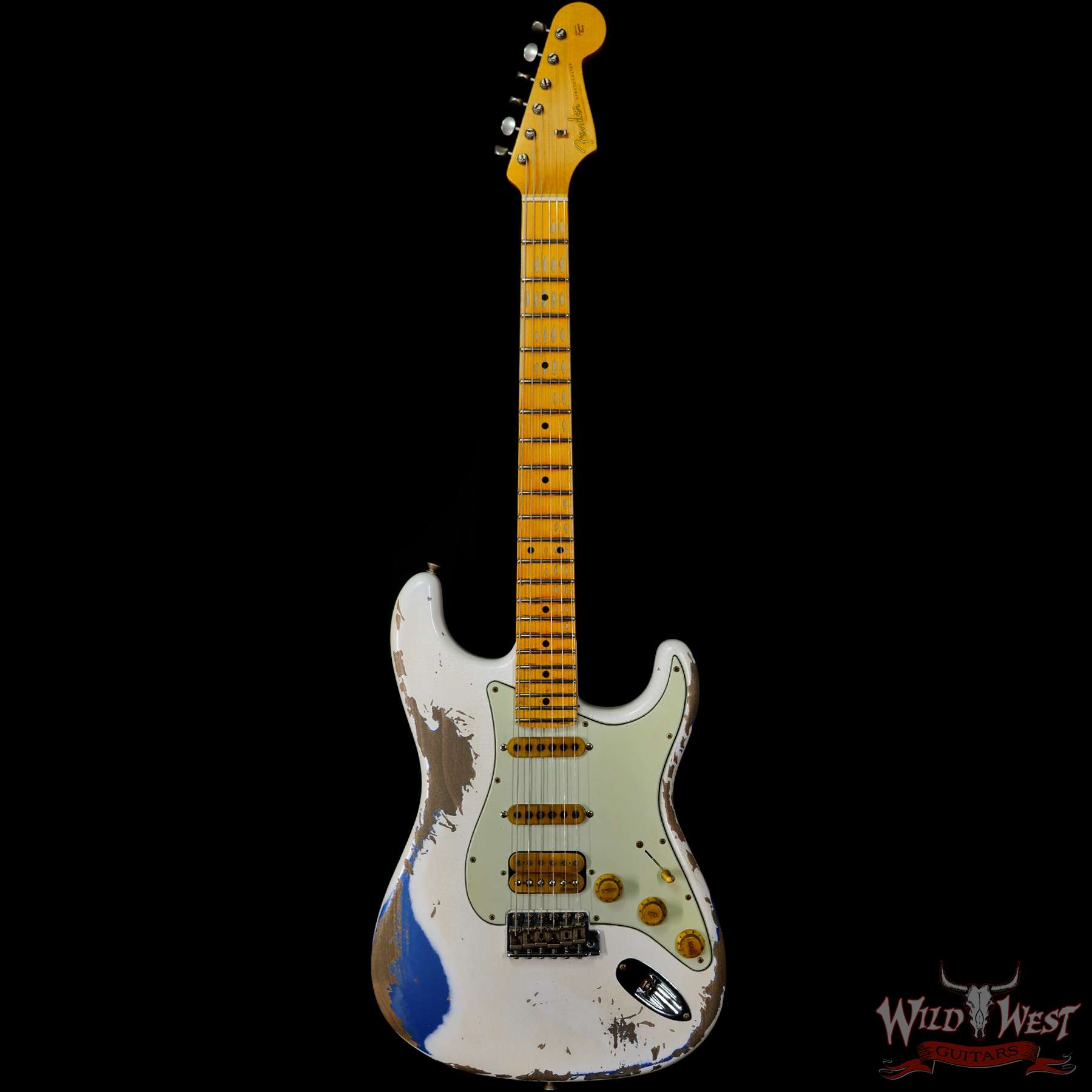 fendercs-wl2-mn22-lpb-r110493-f__wwg.jpg Fender Custom Shop Wild West White Lightning Stratocaster 2.0 Heavy Relic Maple Fingeboard Lake Placid Blue - Image 3