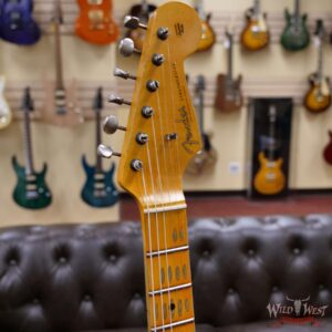 Fender Custom Shop Wild West White Lightning Stratocaster 2.0 Heavy Relic Maple Fingeboard Lake Placid Blue - Image 7