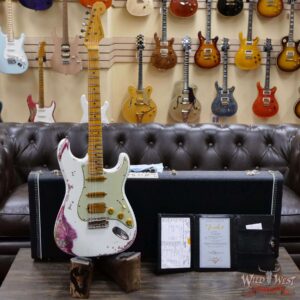 Fender Custom Shop Wild West White Lightning Stratocaster 2.0 Heavy Relic 22 Frets Maple Fingeboard Pink Paisley - Image 6