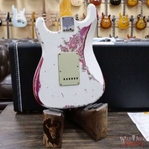 Fender Custom Shop Wild West White Lightning Stratocaster 2.0 Heavy Relic 22 Frets Maple Fingeboard Pink Paisley - Image 12