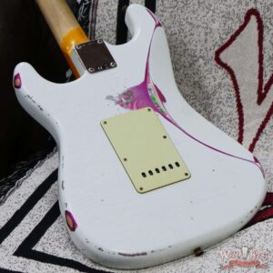 Fender Custom Shop Wild West White Lightning 2.0 Stratocaster HSS Rosewood Board 21 Frets Heavy Relic Pink Paisley - Image 12