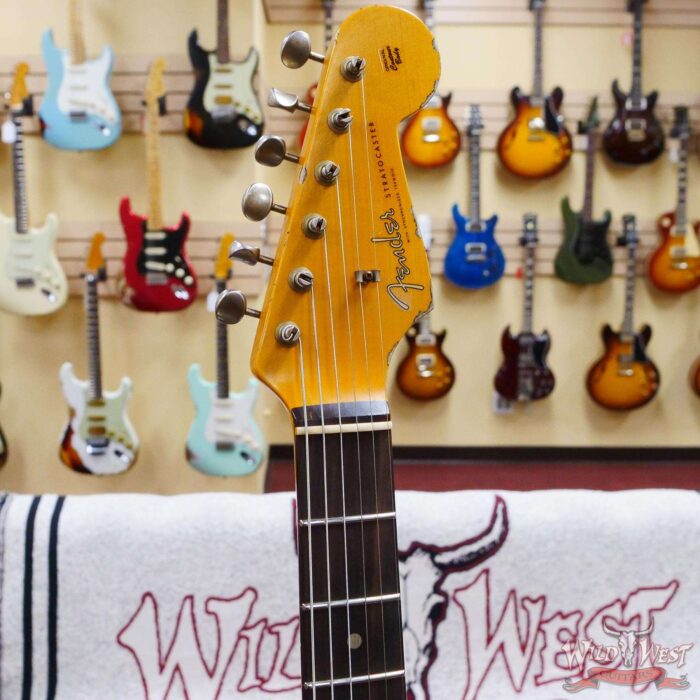 Fender Custom Shop Wild West White Lightning 2.0 Stratocaster HSS Rosewood Board 22 Frets Heavy Relic Pink Paisley - Image 7