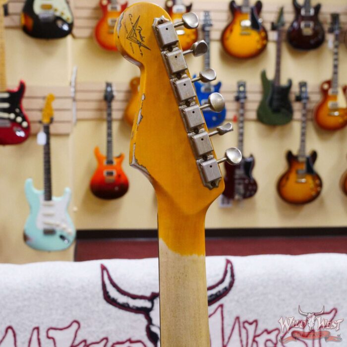 Fender Custom Shop Wild West White Lightning 2.0 Stratocaster HSS Rosewood Board 22 Frets Heavy Relic Pink Paisley - Image 10