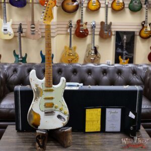Fender Custom Shop Wild West White Lightning Stratocaster 2.0 Heavy Relic Maple Board 2 Tone Sunburst - Image 6