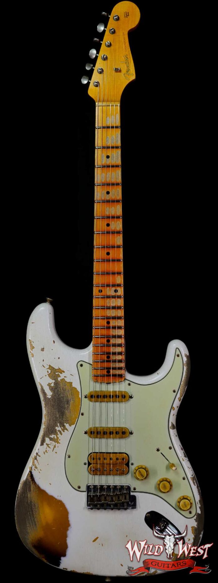Fender Custom Shop Wild West White Lightning Stratocaster 2.0 Heavy Relic Maple Board 2 Tone Sunburst - Image 1