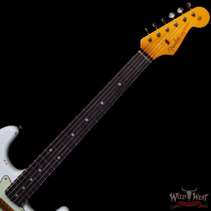 Fender Custom Shop Wild West White Lightning 2.0 Stratocaster HSS Rosewood Board 21 Frets Heavy Relic 3 Tone Sunburst - Image 4