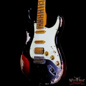 Fender Custom Shop Wild West Black Lightning 2.0 Stratocaster HSS Maple Board 22 Frets Heavy Relic Candy Apple Red - Image 2