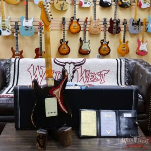 Fender Custom Shop Wild West Black Lightning 2.0 Stratocaster HSS Maple Board 22 Frets Heavy Relic Candy Apple Red - Image 9