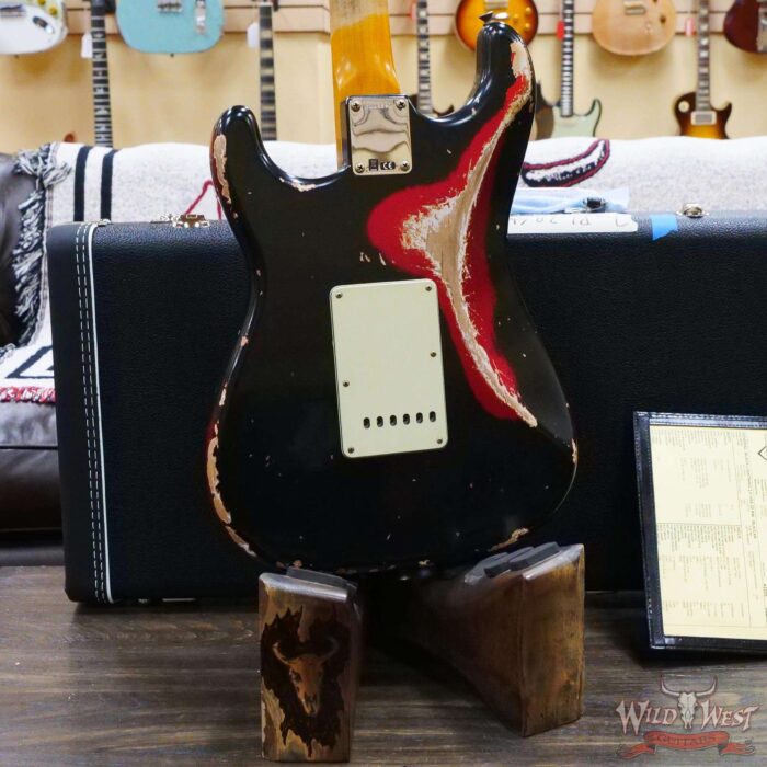 Fender Custom Shop Wild West Black Lightning 2.0 Stratocaster HSS Maple Board 22 Frets Heavy Relic Candy Apple Red - Image 11