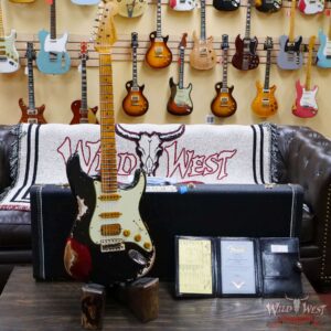 Fender Custom Shop Wild West Black Lightning 2.0 Stratocaster HSS Maple Board 22 Frets Heavy Relic Candy Apple Red - Image 6