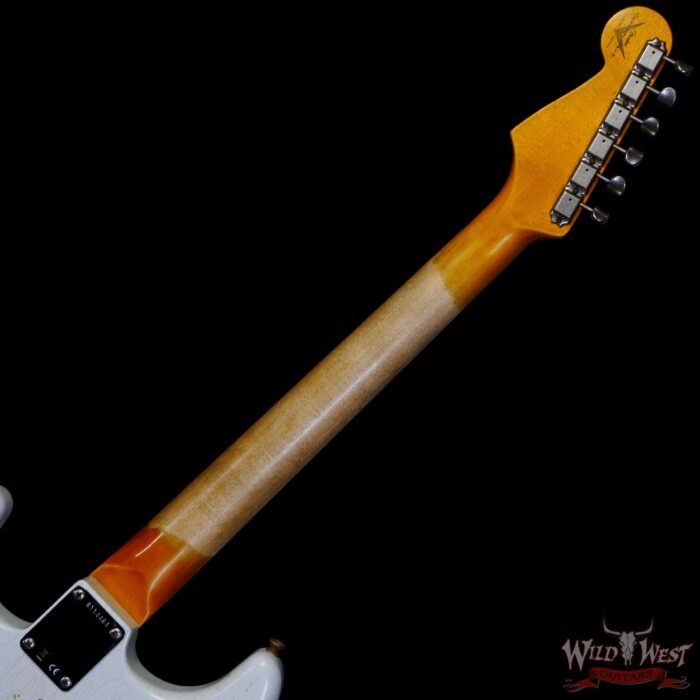 Fender Custom Shop Wild West White Lightning 2.0 Stratocaster HSS Rosewood Board 22 Frets Heavy Relic Graffiti Yellow - Image 5