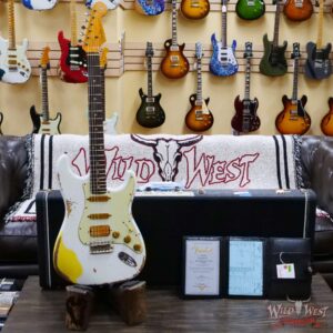 Fender Custom Shop Wild West White Lightning 2.0 Stratocaster HSS Rosewood Board 22 Frets Heavy Relic Graffiti Yellow - Image 6