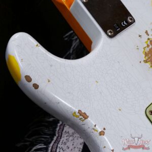 Fender Custom Shop Wild West White Lightning 2.0 Stratocaster HSS Rosewood Board 22 Frets Heavy Relic Graffiti Yellow - Image 13