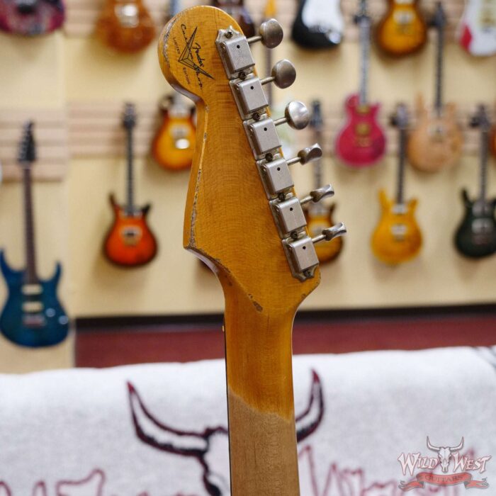 Fender Custom Shop Wild West White Lightning 2.0 Stratocaster HSS Rosewood Board 22 Frets Heavy Relic 3 Tone Sunburst - Image 10