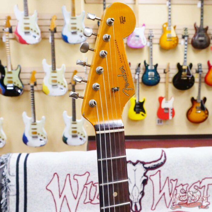 Fender Custom Shop Wild West White Lightning 2.0 Stratocaster HSS Rosewood Board 22 Frets Heavy Relic Black - Image 7