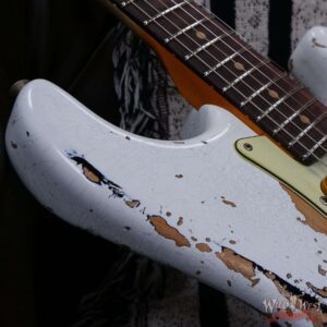 Fender Custom Shop Wild West White Lightning 2.0 Stratocaster HSS Rosewood Board 22 Frets Heavy Relic Black - Image 9