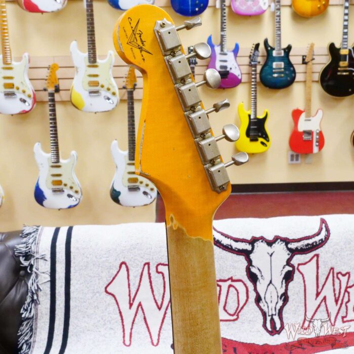 Fender Custom Shop Wild West White Lightning 2.0 Stratocaster HSS Rosewood Board 21 Frets Heavy Relic Pink Paisley - Image 11