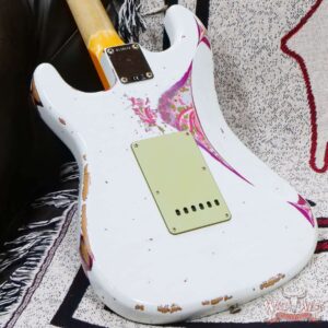 Fender Custom Shop Wild West White Lightning 2.0 Stratocaster HSS Rosewood Board 21 Frets Heavy Relic Pink Paisley - Image 12