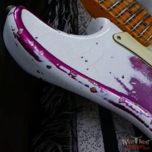 Fender Custom Shop Wild West White Lightning 2.0 Stratocaster HSS Maple Board 22 Frets Heavy Relic Pink Paisley - Image 9