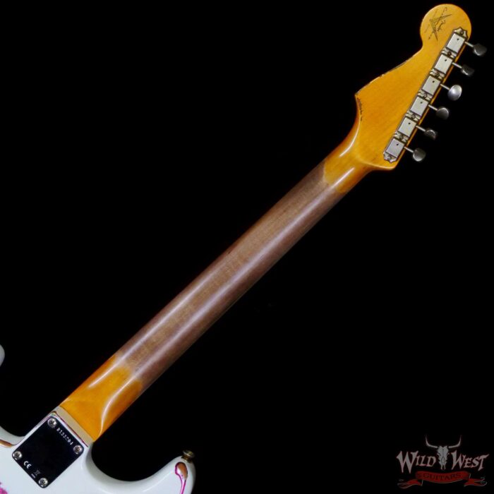 Fender Custom Shop Wild West White Lightning 2.0 Stratocaster HSS Maple Board 21 Frets Heavy Relic Pink Paisley 7.85 LBS - Image 5