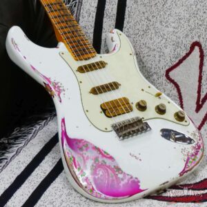 Fender Custom Shop Wild West White Lightning 2.0 Stratocaster HSS Maple Board 21 Frets Heavy Relic Pink Paisley 7.85 LBS - Image 8